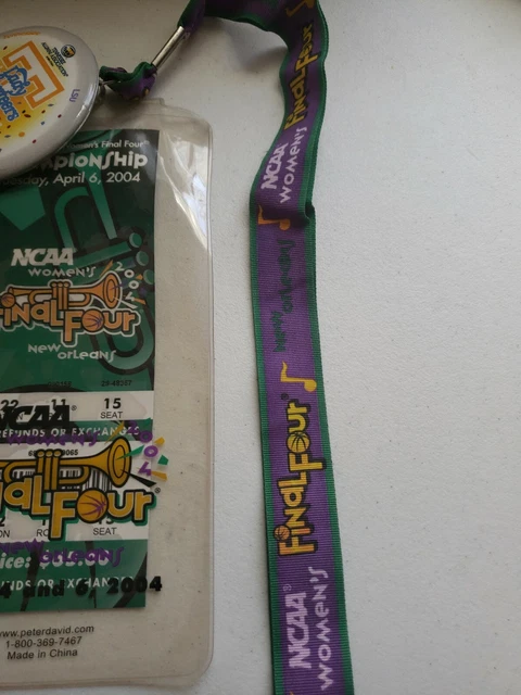 2 2004 NCAA WOMEN's FINAL FOUR CHAMPIONSHIP TICKETs lanyard button Tennesse Vols 3