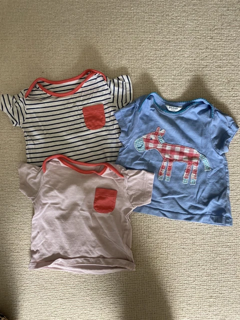 x3 M&S And Boden Baby Girl T-shirt Bundle - 3-6 months