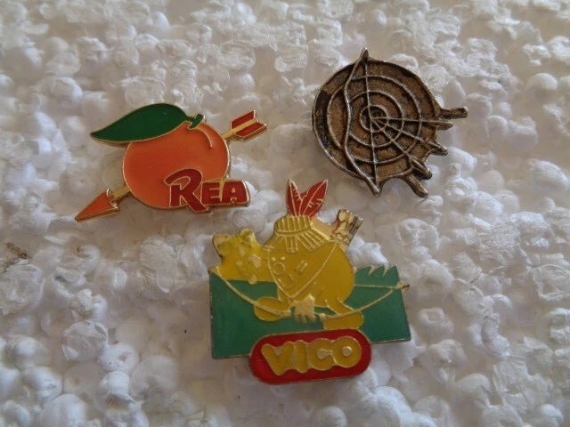 Job lot of 3 Archery sport metal lapel pins
