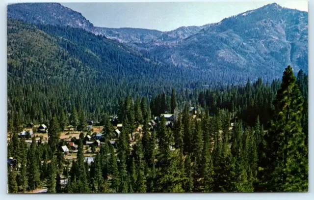 JOHNSVILLE, CA California ~ Plumas County ~ Air View MINING TOWN c1960s Postcard