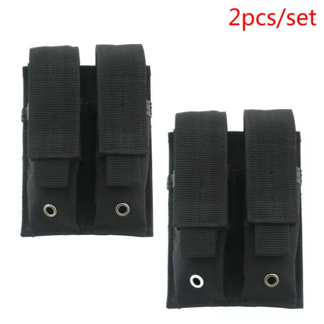 2pcs/set Tactical MOLLE Handgun Double Magazine Pouch Mag Holster Holder