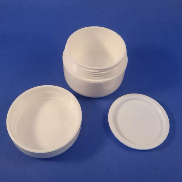 100 Wholesale White 1oz 30ml Plastic Cosmetic Double Wall Cream Jars Containers 3