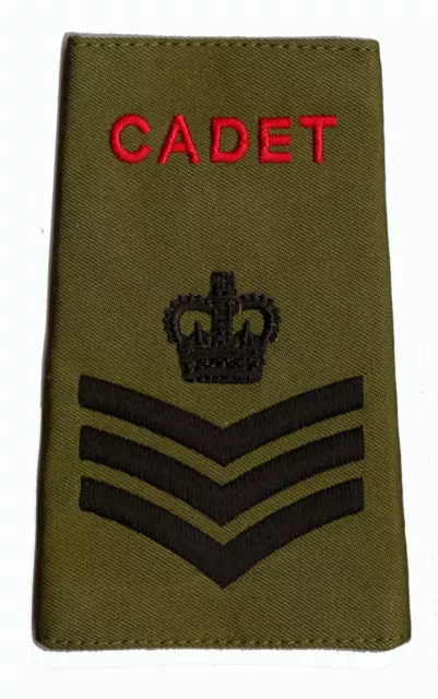 Pair of  ACF / CCF Staff Sergeant S/SGT RANK SLIDES for MTP ( Army Cadet Force