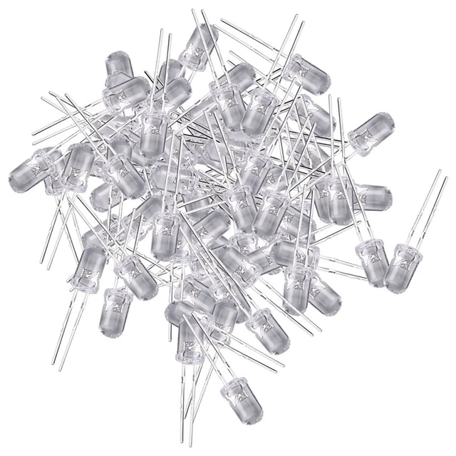 100 pcs 5mm Warm White LED Diode Lights DC 3V 20mA Bulb Electronics CompF3