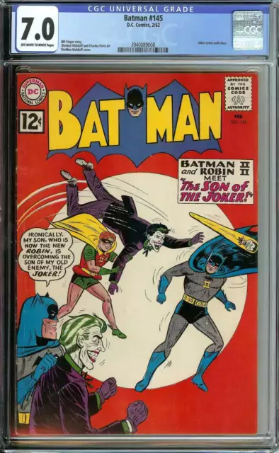 Batman #145 Cgc 7.0 Ow/Wh Pages // Joker Cover + Story Dc Comics 1962