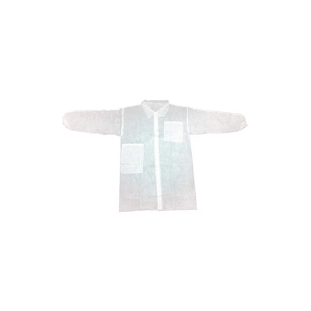 CONDOR 32KF60 Lab Coat,White,Button,2XL,PK30