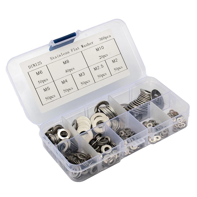 Set Lavatrice Essenziale in Acciaio Inox 360pz per Manutenzione e Riparazioni Mo