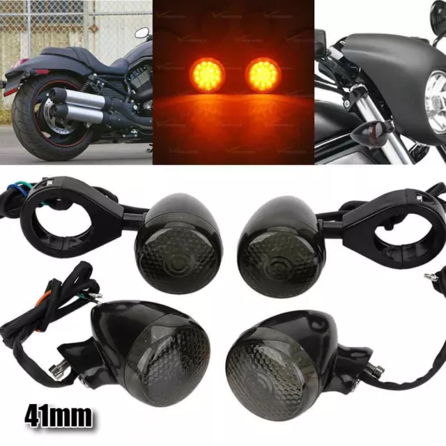 4X Turn Signal Indicator Lights Motorcycle For Harley Chopper Bobber Cafe Racer