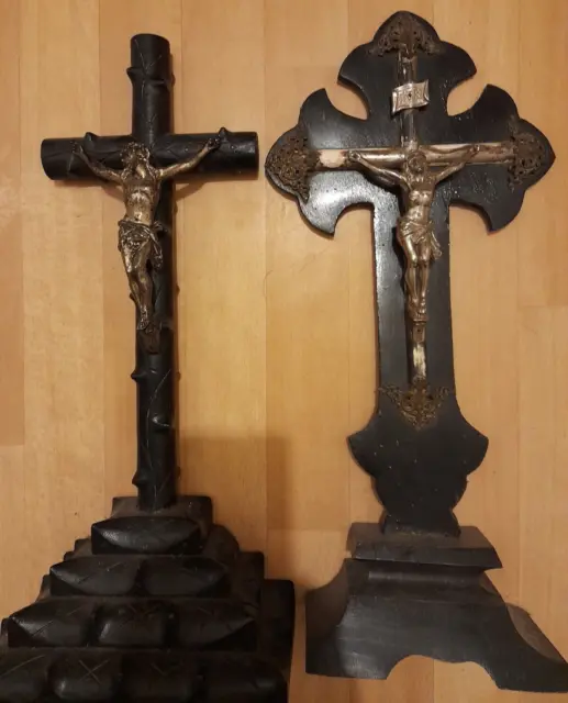 Importants Crucifix XIXe Napoléon III Religieux Liturgie Christ saint 47cm