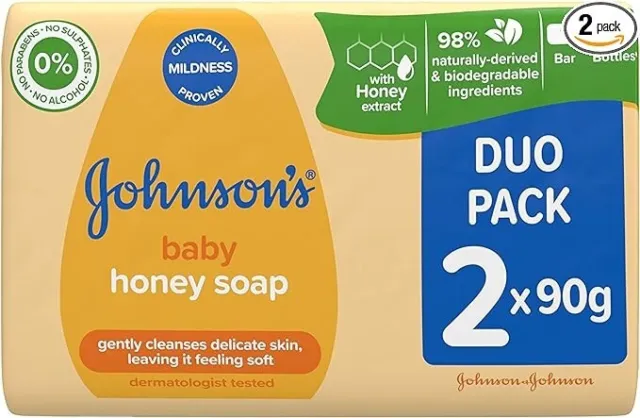 Johnson's Baby Honey soap Duo Pack 2 x 90g, Yellow