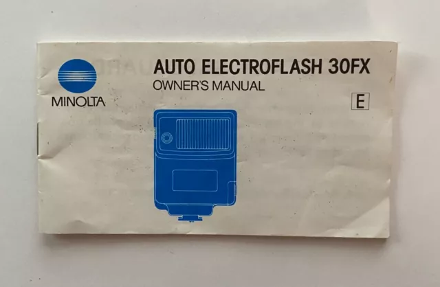 - Minolta Auto Electroflash 30FX - Used owners manual