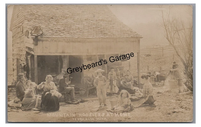 RPPC Appalacian Mountain Hoosiers at Home TERRA ALTA WV Real Photo Postcard