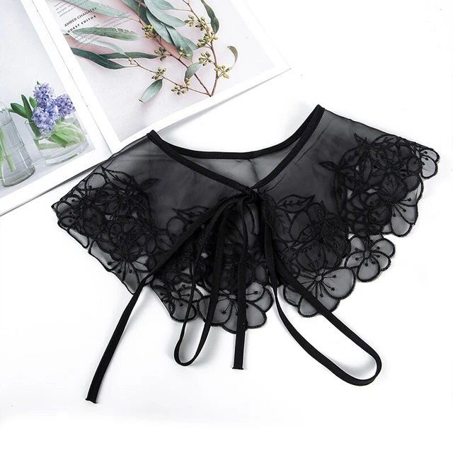 Shirt Lapel Necklace Ladies False Collar Blouse Top Faux Half-Shirt ClothLI