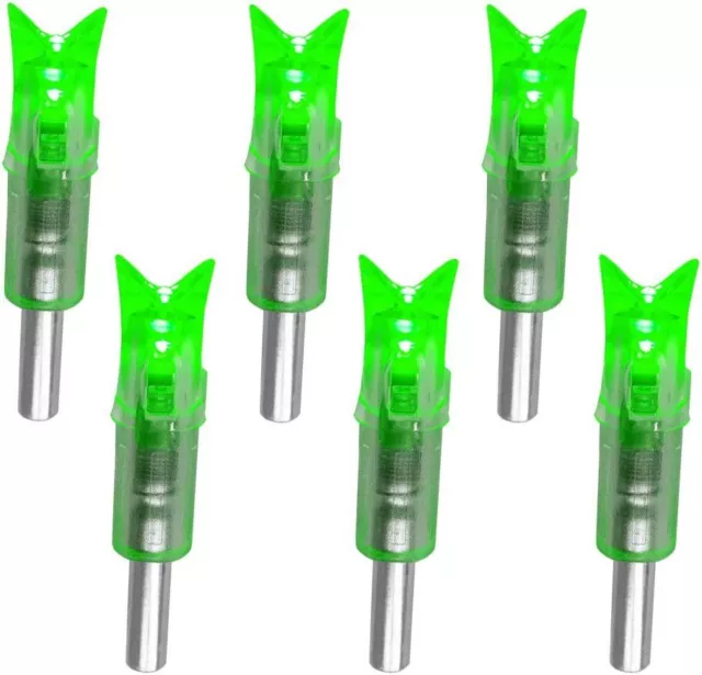 6PCS Lighted Nocks for Crossbow with .300/7.62mm Inside Diameter Arrow Led Nocks