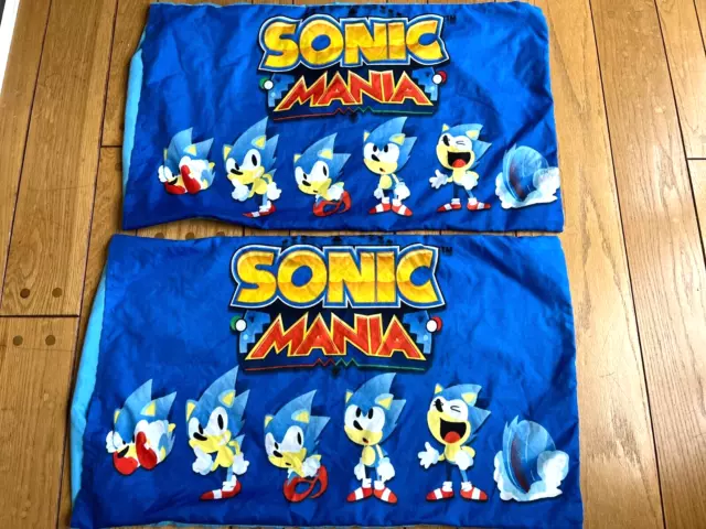 Funda de almohada Sonic The Hedgehog doble largo lote de 2 colores brillantes limpias