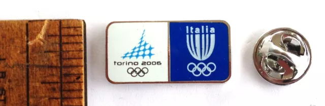 Original Italia Italy Noc Olympic Pin Torino 2006 Games Blue White Italian Dated