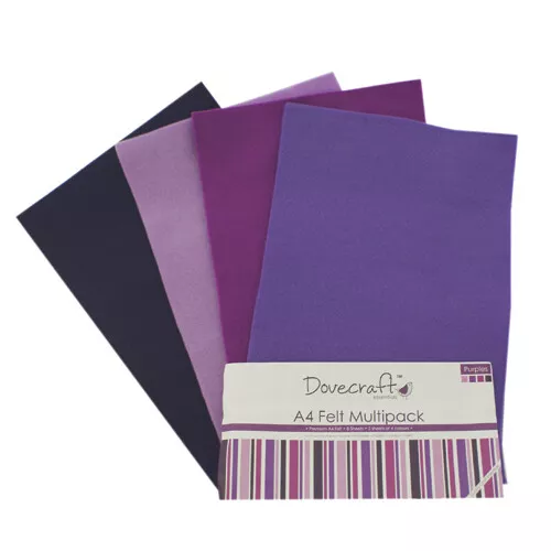 Paquete múltiple de fieltro Dovecraft A4 - púrpura