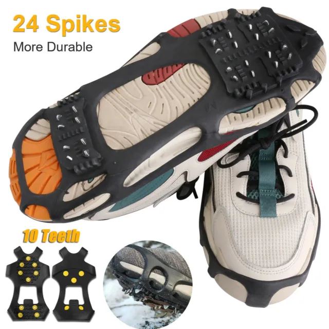 Ice Snow Anti Slip Spikes Grips Grippers Crampon Cleats For Shoes Boot Overshoe