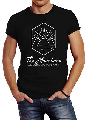 T-shirt da Uomo per Escursionismo montagne the Mountains are calling Slim Fit neverless ®