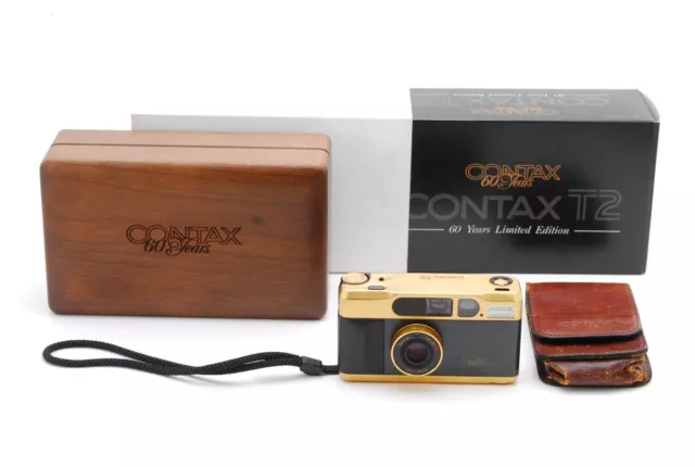 *NEAR MINT w/BOX* CONTAX T2 D Film Camera Gold 60th 60 Years Limited Edition