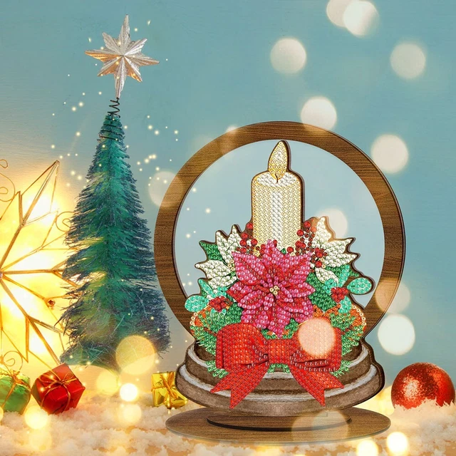 Diamant Zeichnung DIY Weihnachten Holz Dekor Desktop Geschenk Handwerk Anhänger