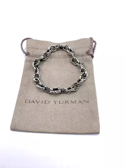 David Yurman Men's Sterling Silver 8mm Twist Link Chain Bracelet Size 7.5 Inch