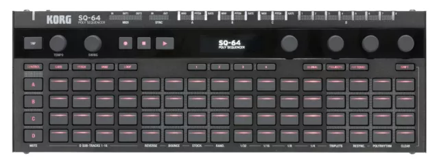 Korg SQ-64 Polyphoner Step-Sequencer mit 4 Spuren Software MIDI USB CV Studio