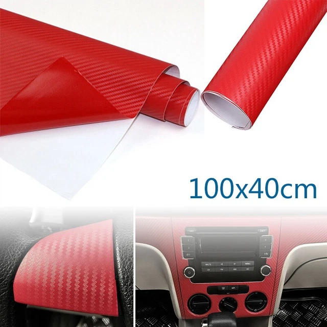 Film Vinyle Adhésif Effet Fibre De Carbone 3D Brillant - Autocollant Universel Pour Voiture
