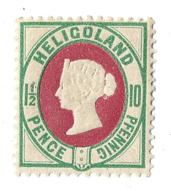 Heligoland 1875 Stamp, Value in English &German Currency ,1 1/2 Pence,10 Pfennig
