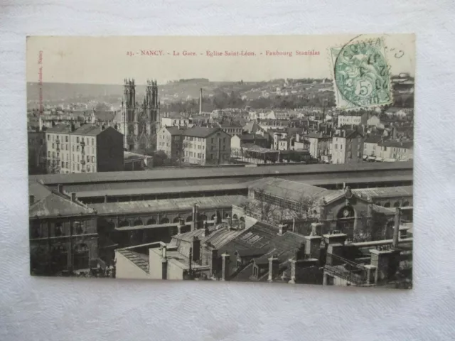 Cpa Meurthe Et Moselle 54 Nancy La Gare Eglise Saint Leon Faubourg Stanislas