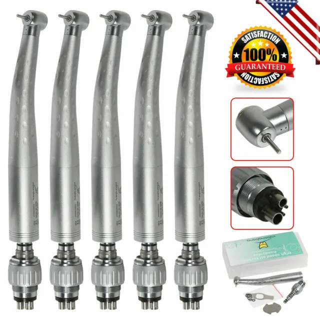 5*Dental High Speed Handpiece With Quick Coupler 4-Hole Swivel Coupling fit KaVo