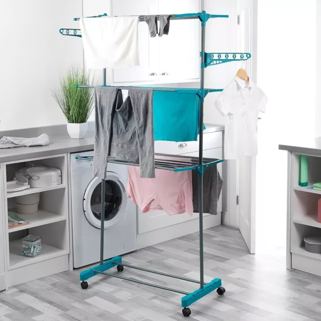 NEW 4 Tier Clothes Airer Rack Foldable Indoor Outdoor Laundry Dryer Rail Hanger