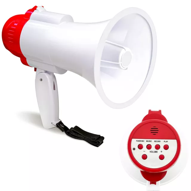 New Portable Speaker Megaphone Strap Pistol Grip Loud Speaker And Record Play