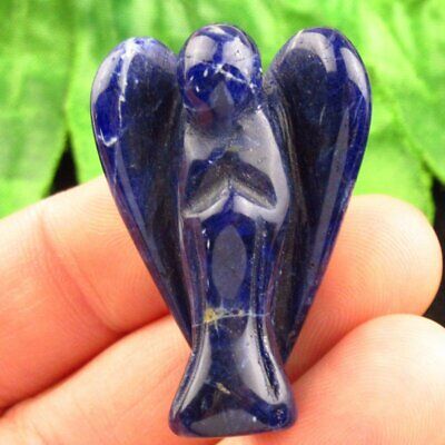 Carved Natural Old Sodalite Angel Figurine 39x26x15mm L35599
