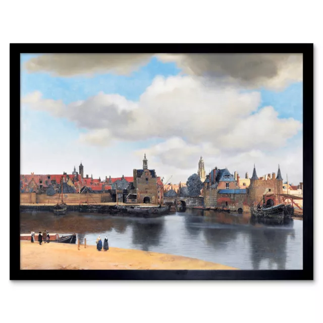 Vermeer View Of Delft Cityscape Painting Wall Art Print Framed 12x16