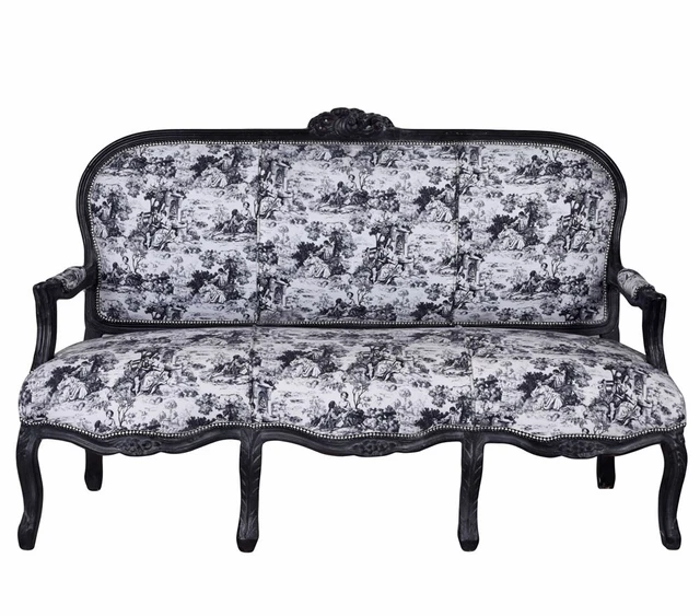 Fauteuil baroque en velours bleu - Fauteuil baroque royal - Fauteuil baroque