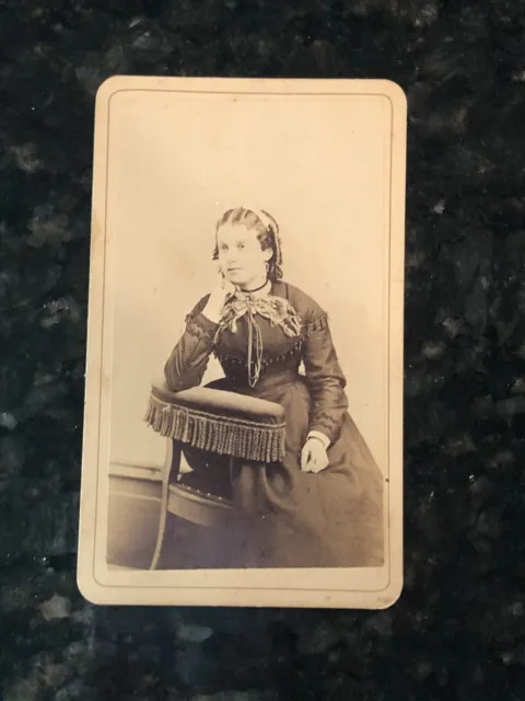 Antique CDV Photograph Pretty Young Woman Civil War Era