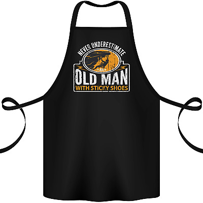 Old Man With Sticky Shoes Climbing Climber Cotton Apron 100% Organic