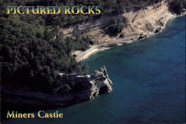 Pictured Rocks Miners Castle Munising Michigan ~ postcard  sku903