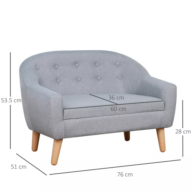 Kids Mini Sofa Children Armchair Seating Chair Bedroom Playroom Furniture Grey 2