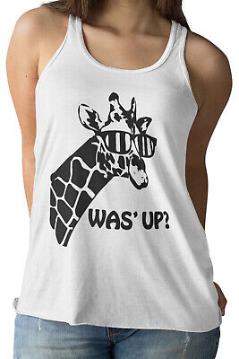 Was up Giraffe Funny Ladies Tank Top | Screen Printed - Womens Vest