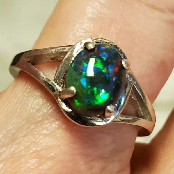 Bague avec opale noire online