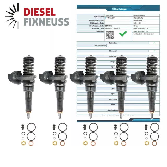 5x Bosch Unité de Buse - Pompe - VW T5 - Touareg 2,5 Tdi - 0414720210 Injecteur