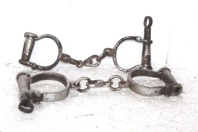 Antique Style police Shackles Props Iron Hand Cuff set of 2