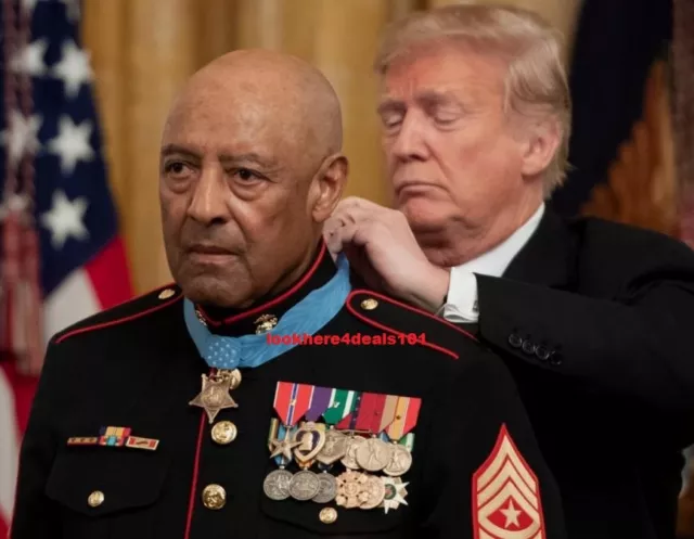 Sgt. John L Canley Photo 8.5x11 President Donald Trump Medal of Honor Award 2018