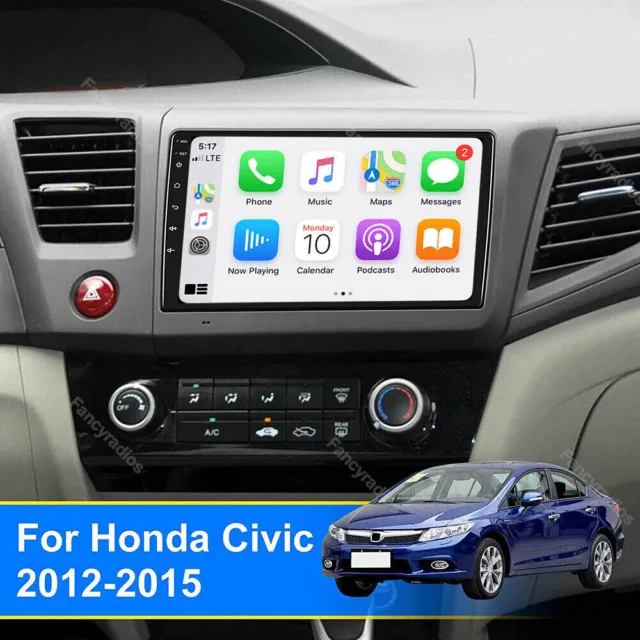 For Honda Civic 2012-2015 Apple CarPlay Android 13.0 Car Radio Stereo GPS Navi