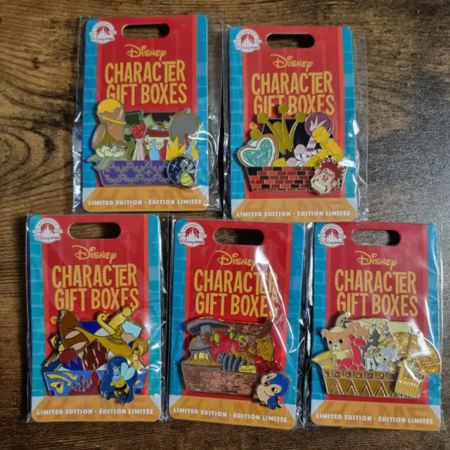 Disney Store Character Gift Boxes Limited Edition 2 Pin Set