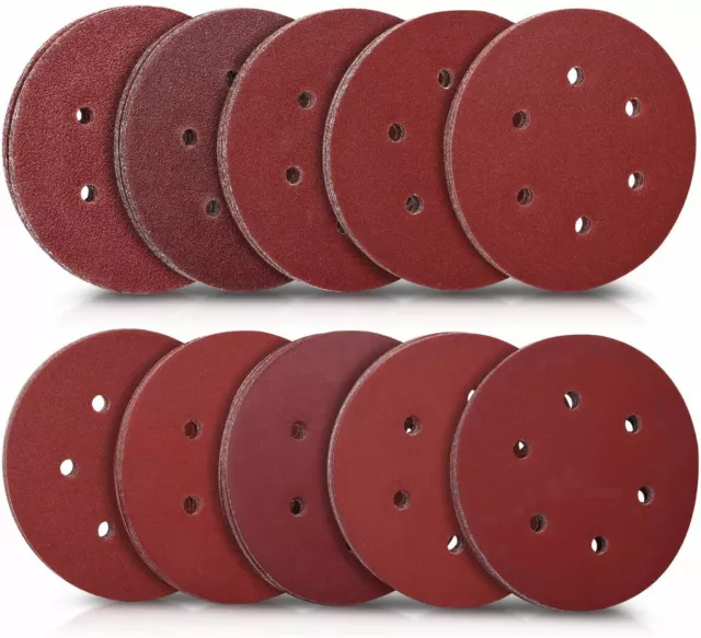 100x 150mm 6-Hole Sanding Discs 60-320 Grit Hook and Loop Orbital Sander Pads AU