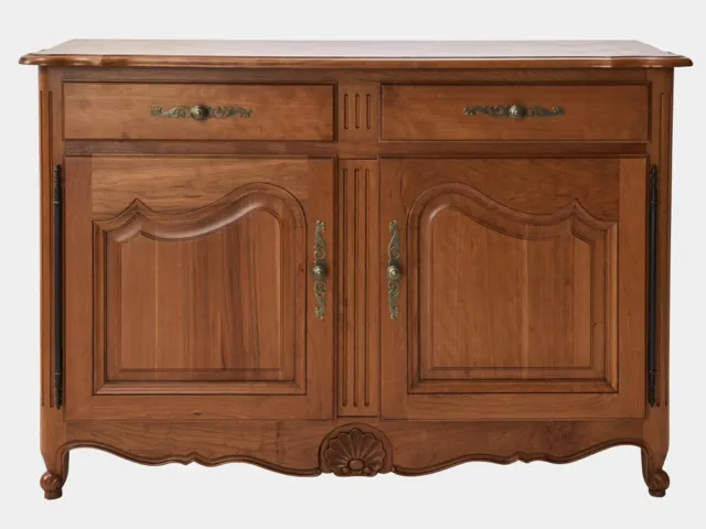 French Provincial Louis XV Style Sideboard or Buffet With 2-Doors in Cherrywood