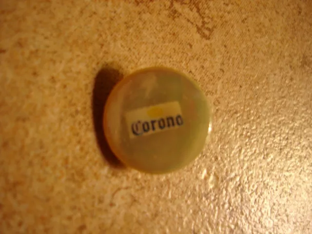 Mother of pearl advertising button for Corona beer